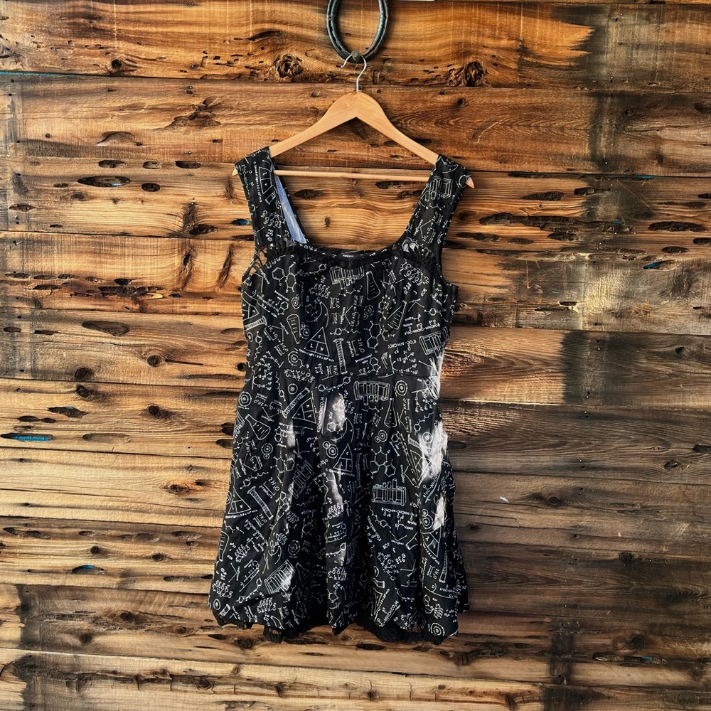 HOT TOPIC | Science Scientist Black Patterned Sleeveless Dress XL